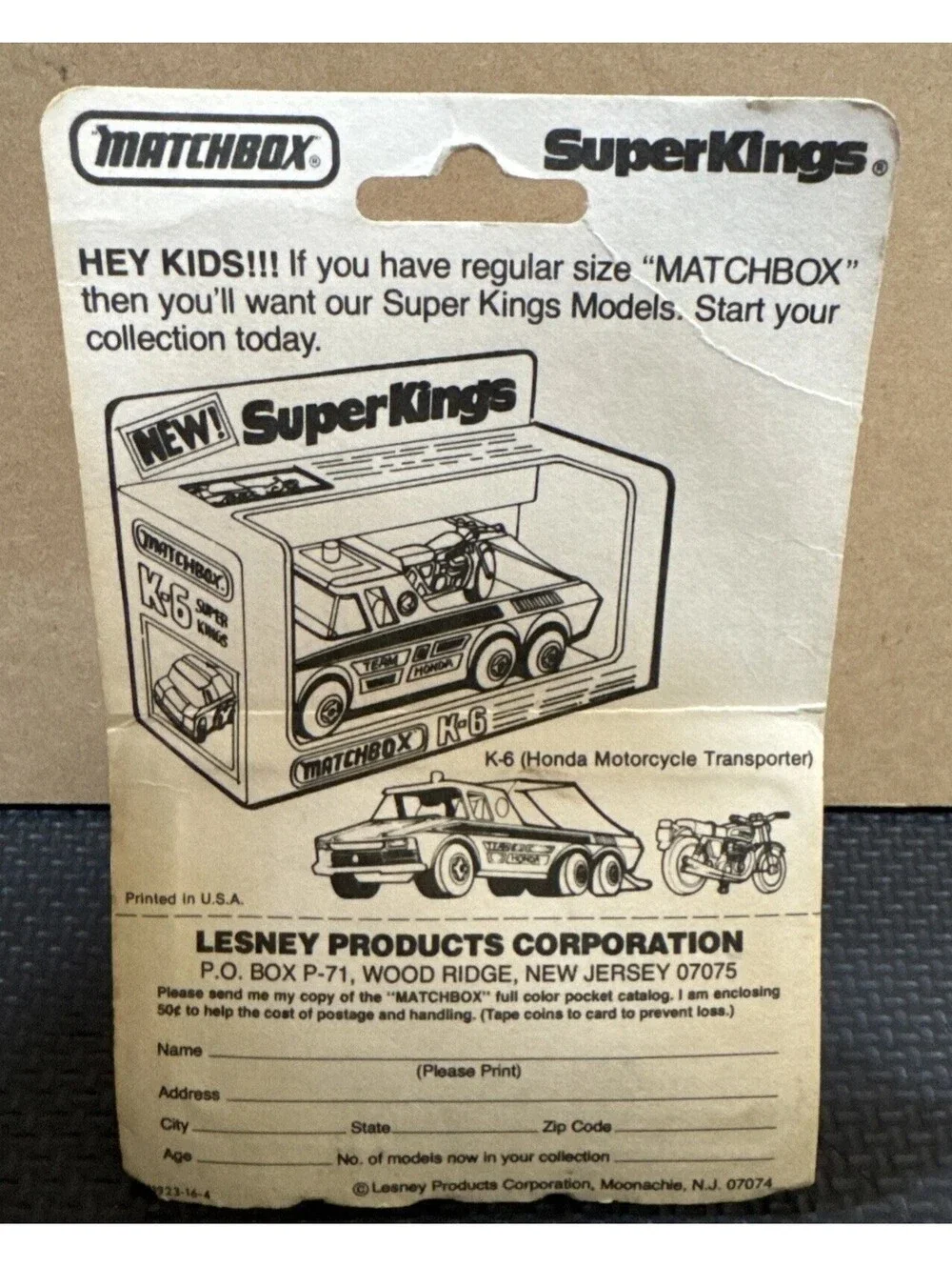 VTG NOS NIP 1980 MATCHBOX LESNEY TM DIECAST # 72 